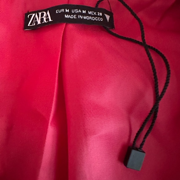 Zara Hot Pink Cutout mini shoulder pads M asymmetrical lined Blazer/skirt dress - Picture 12 of 15